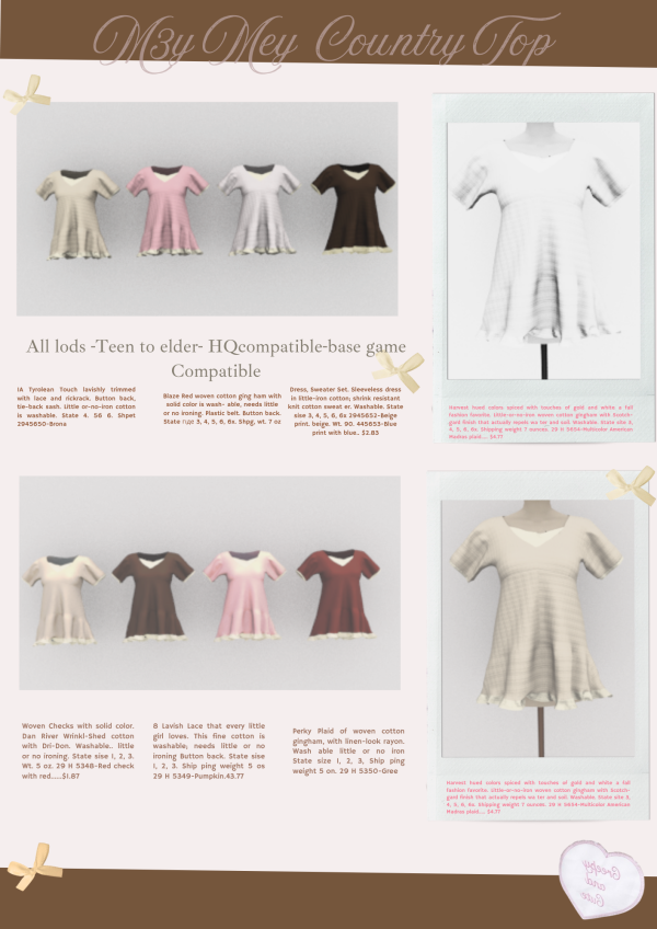 Mix M3y Mey Country Top by meymey - The Sims 4 Custom Content