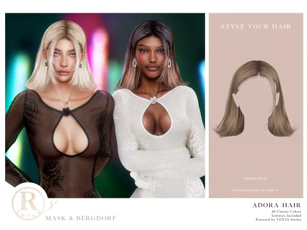Alpha RAMA Adora Hair (Sample) - The Sims 4 Custom Content