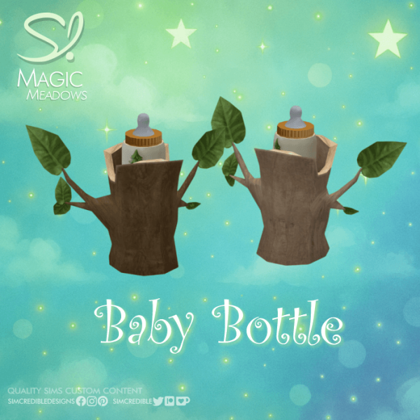 Mix Magic Meadows Baby Bottle by simcredible - The Sims 4 Custom Content