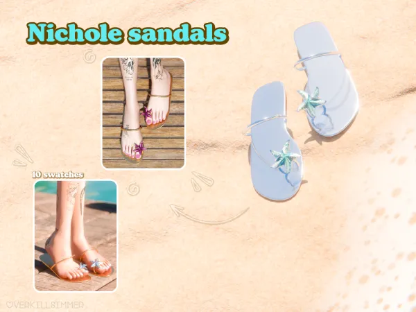 Alpha Nichole sandals - The Sims 4 Custom Content