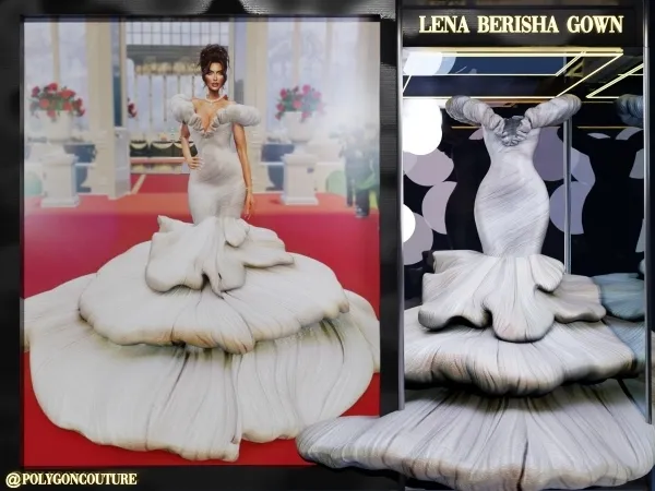 Alpha Lena Berisha Gown - The Sims 4 Custom Content