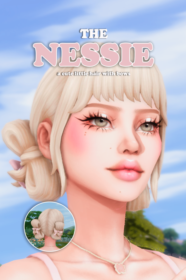 Maxis Match the nessie a cute little hair with bows by simsfinds - The Sims 4 Custom Content