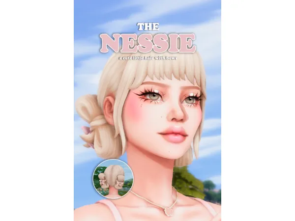 Maxis Match the nessie a cute little hair with bows by ladysimmer94 - The Sims 4 Custom Content