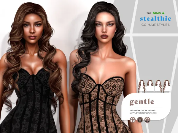 Alpha Stealthic Gentle Hair - The Sims 4 Custom Content