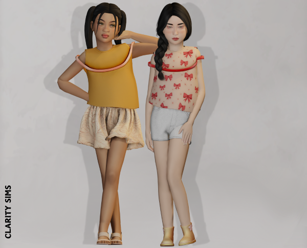 Alpha Gigi Shirt Child by clarity-sims - The Sims 4 Custom Content