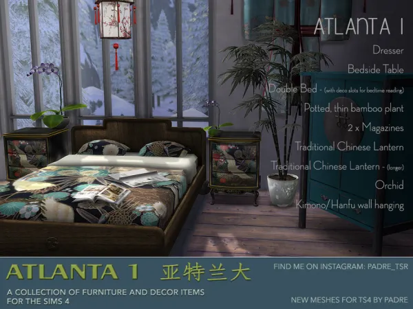 Alpha Atlanta 1 Furniture and Deco by padre - The Sims 4 Custom Content