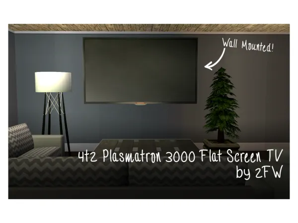4t2 Plasmatron 3000 Flat Screen TV by simsfinds - The Sims 2 Custom Content