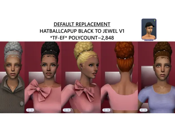 AMYBABY_HATBALLCAPUP_BLACK_DEFAULTREPLACEMENT by simsfinds - The Sims 2 Custom Content