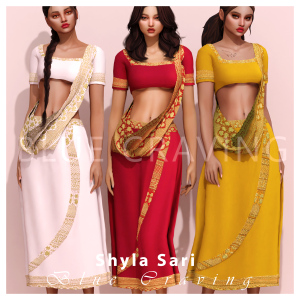 Alpha Blue Craving Shyla Sari by bluecraving - The Sims 4 Custom Content