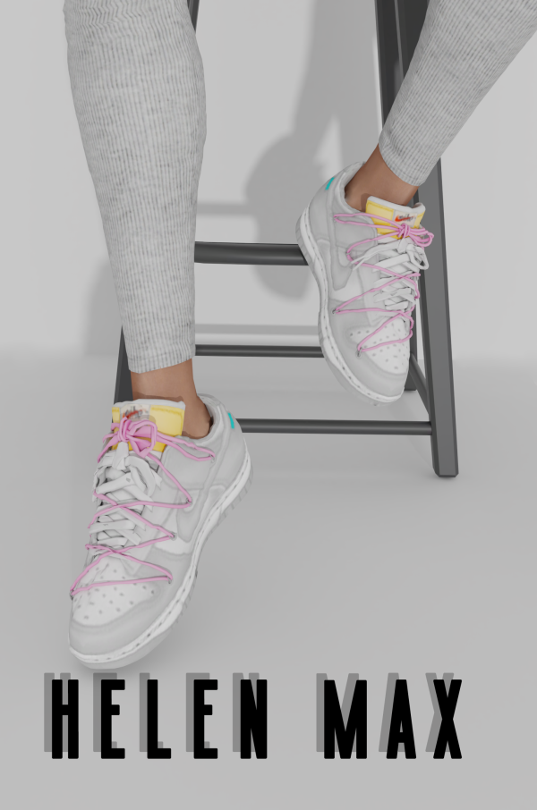 Alpha Nike Yellow Pink by simsfinds - The Sims 4 Custom Content