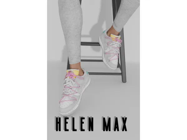 Alpha Nike Yellow Pink by Helen Max - The Sims 4 Custom Content