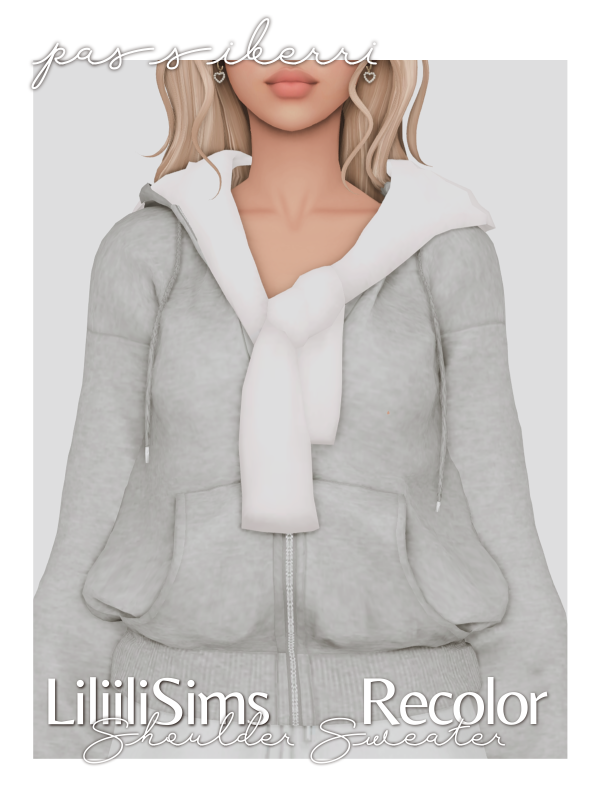 Alpha liliilisims shoulder sweater recolor by simsfinds - The Sims 4 Custom Content