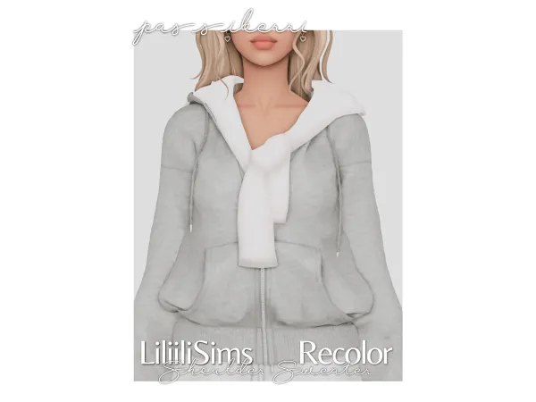 Alpha liliilisims shoulder sweater recolor by passiberri - The Sims 4 Custom Content