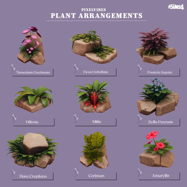 Maxis Match Plant Arrangements by pixelvibes - The Sims 4 Custom Content