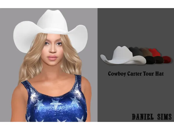 Alpha [Daniel Sims] Beyonce in Cowboy hat Cowboy Carter Tour - The Sims 4 Custom Content