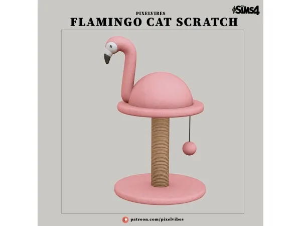 Mix Flamingo Cat Scratch Functional - The Sims 4 Custom Content