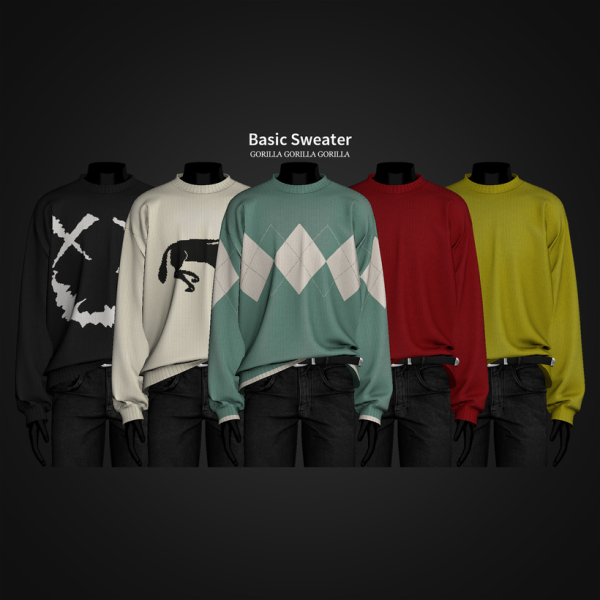 Alpha Basic Sweater (Fixed) by simsfinds - The Sims 4 Custom Content