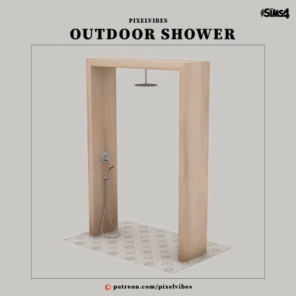 Mix Outdoor Shower by pixelvibes - The Sims 4 Custom Content