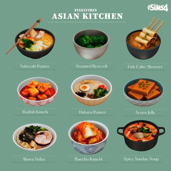 Mix Asian Kitchen by pixelvibes - The Sims 4 Custom Content