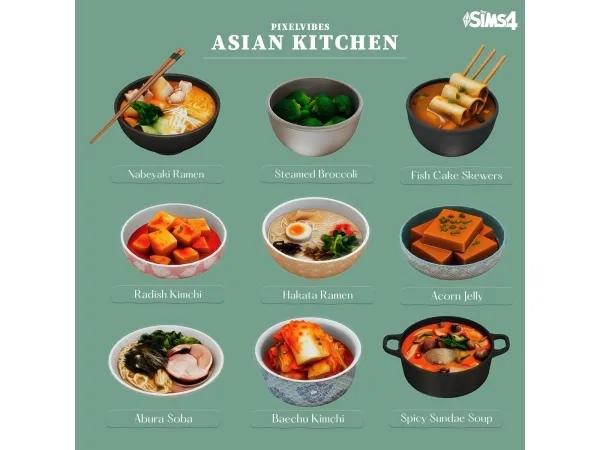 Mix Asian Kitchen - The Sims 4 Custom Content