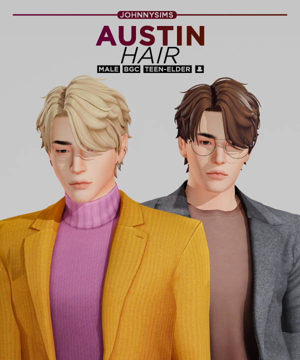 Maxis Match Austin Hair by simsfinds - The Sims 4 Custom Content