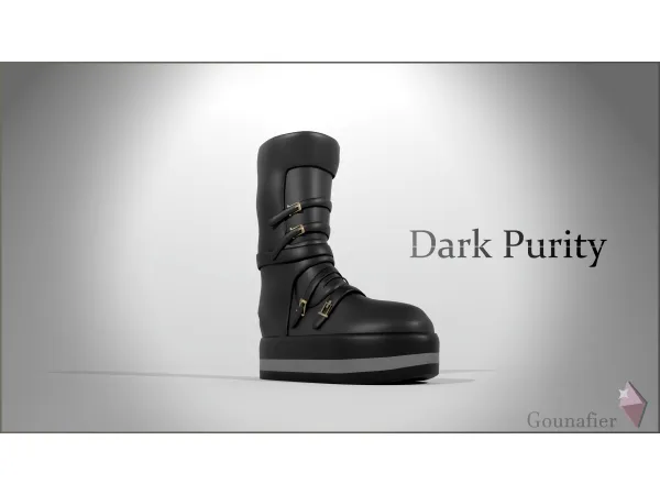 Alpha Dark Purity Boots by Gounafier - The Sims 4 Custom Content