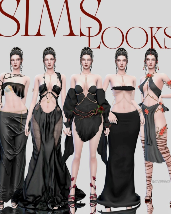 Alpha Ancient Dark Elven Fairy Looks by simsfinds - The Sims 4 Custom Content