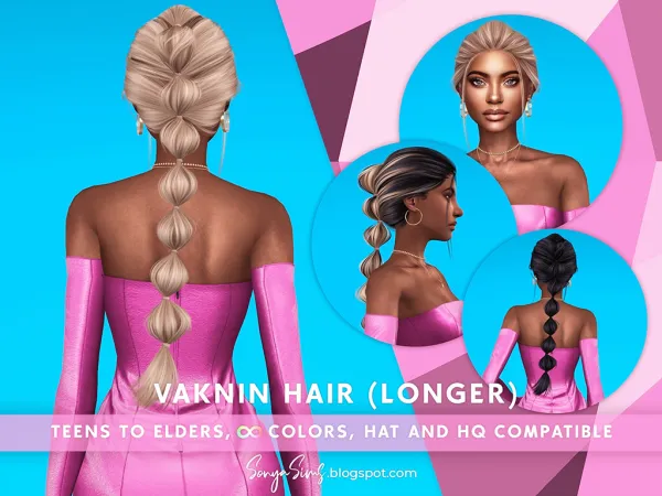 Alpha Vaknin Hair Longer [simsfinds] - The Sims 4 Custom Content