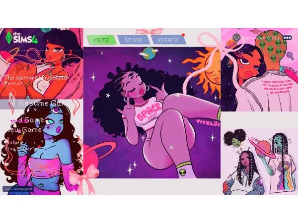 Mix SPACE BRAT MAIN MENU OVERRIDE by ExtraCelestialSims - The Sims 4 Custom Content