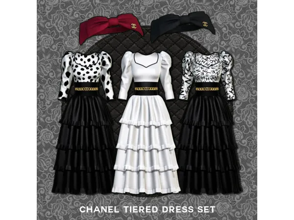 Alpha Tiered Dress Set - The Sims 4 Custom Content