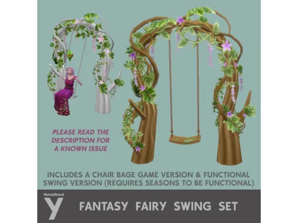 Maxis Match Fantasy Fairy Swing Set by YannaSims4CC - The Sims 4 Custom Content