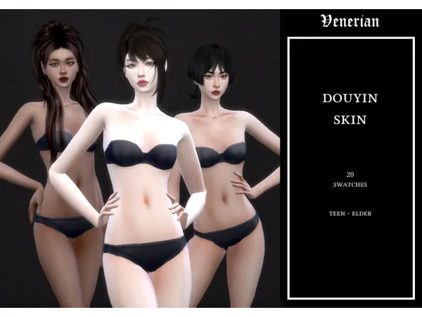 Alpha Douyin skin by Venerian - The Sims 4 Custom Content