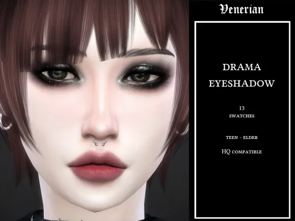 Alpha Drama Eyeshadow by venerian - The Sims 4 Custom Content