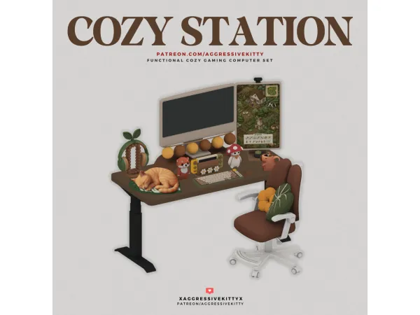 Maxis Match AGGRESSIVEKITTY COZY STATION COLLECTION by aggressivekitty - The Sims 4 Custom Content