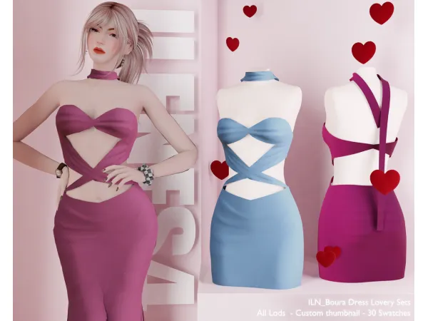 Alpha ILN Boura Dress - The Sims 4 Custom Content