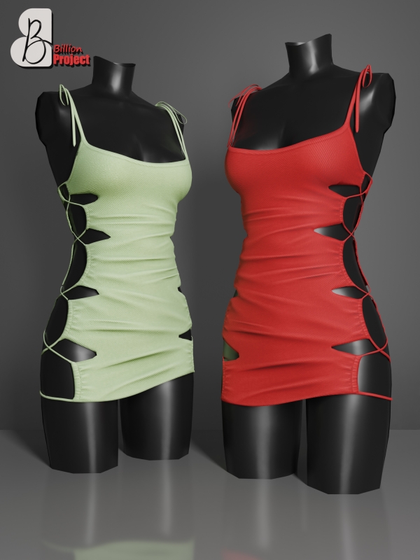Alpha BillionProject Minami Mini dress by billion_project666 - The Sims 4 Custom Content