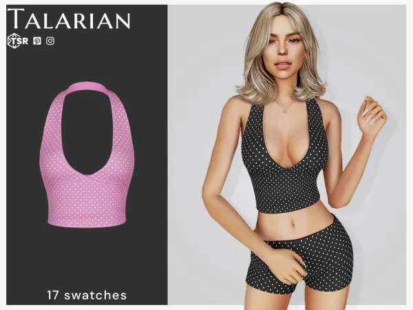 Alpha Nalani Halter Top by talarian - The Sims 4 Custom Content