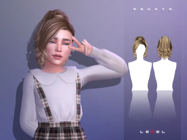 Alpha LEXEL Renata (child hairstyle) - The Sims 4 Custom Content