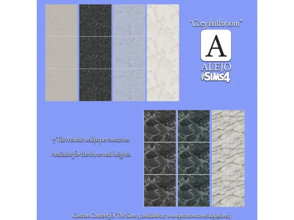 Mix Marble tiled wall by alejo_sims4 - The Sims 4 Custom Content