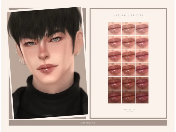 Alpha Natural Lips CC35 by goppolsme - The Sims 4 Custom Content
