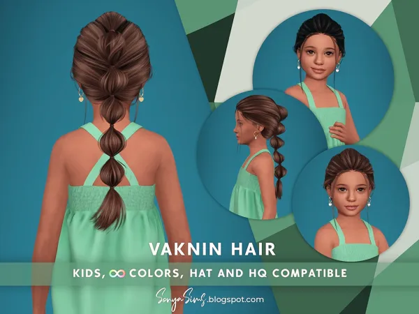 Alpha Vaknin Hair Shorter Kids - The Sims 4 Custom Content