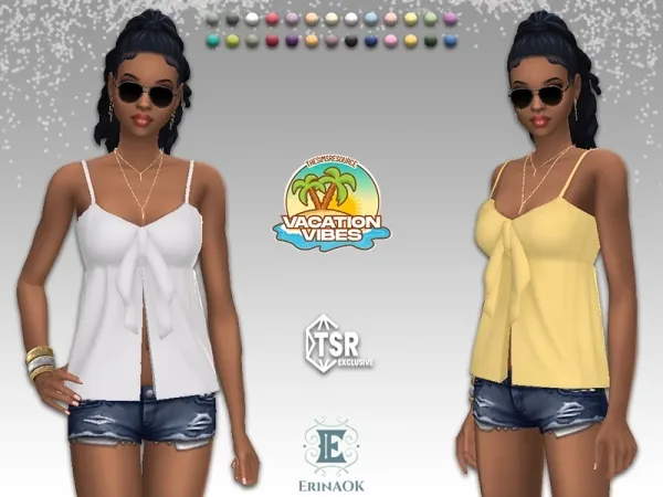 Alpha ErinAOK Vacation Vibes Womens Top 080325 - The Sims 4 Custom Content