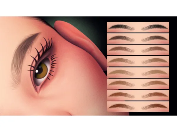 Mix STRAIGHT SCULPTED EYEBROWS MC09 V2 by Cosimetic - The Sims 4 Custom Content