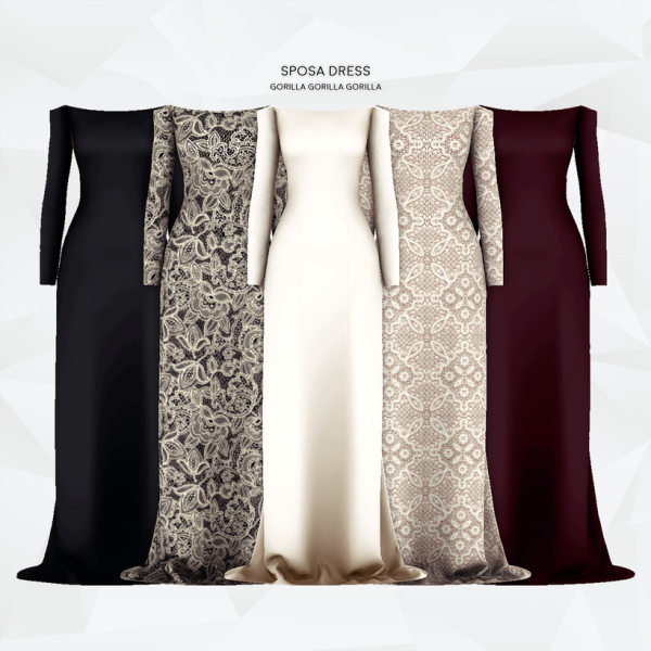 Alpha Sposa Dress by simsfinds - The Sims 4 Custom Content