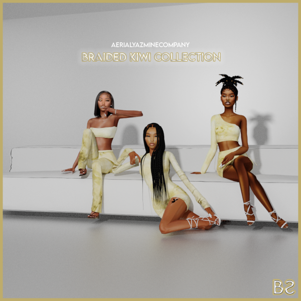 Alpha BRAIDED KIWI COLLECTION by simsfinds - The Sims 4 Custom Content