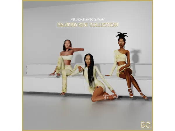 Alpha BRAIDED KIWI COLLECTION - The Sims 4 Custom Content