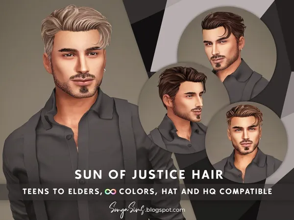 Alpha Sun of Justice Hair - The Sims 4 Custom Content
