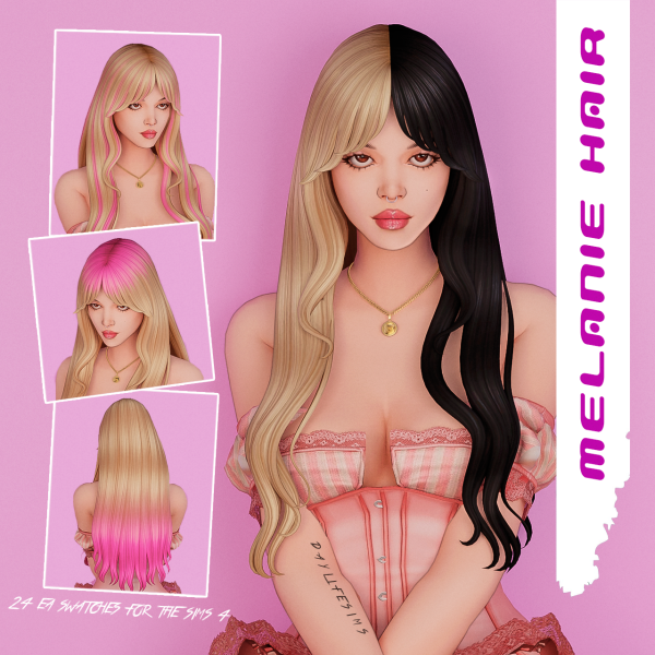 Maxis Match MELANIE HAIR by simsfinds - The Sims 4 Custom Content