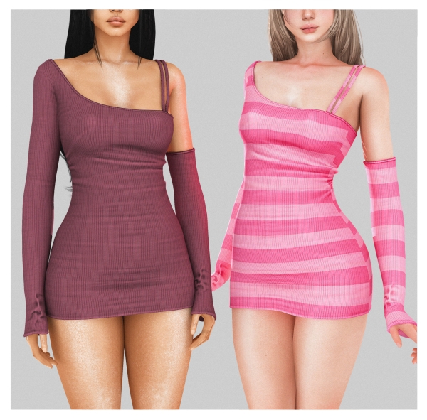 Alpha Aven Midi Dress by unknown66irl - The Sims 4 Custom Content