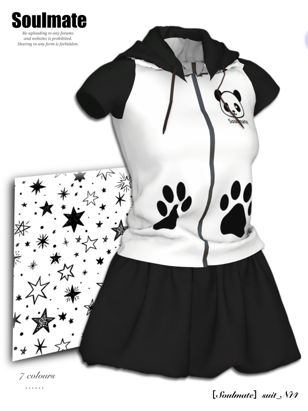 Alpha Soulmate N14_小熊猫_suit by simsfinds - The Sims 4 Custom Content